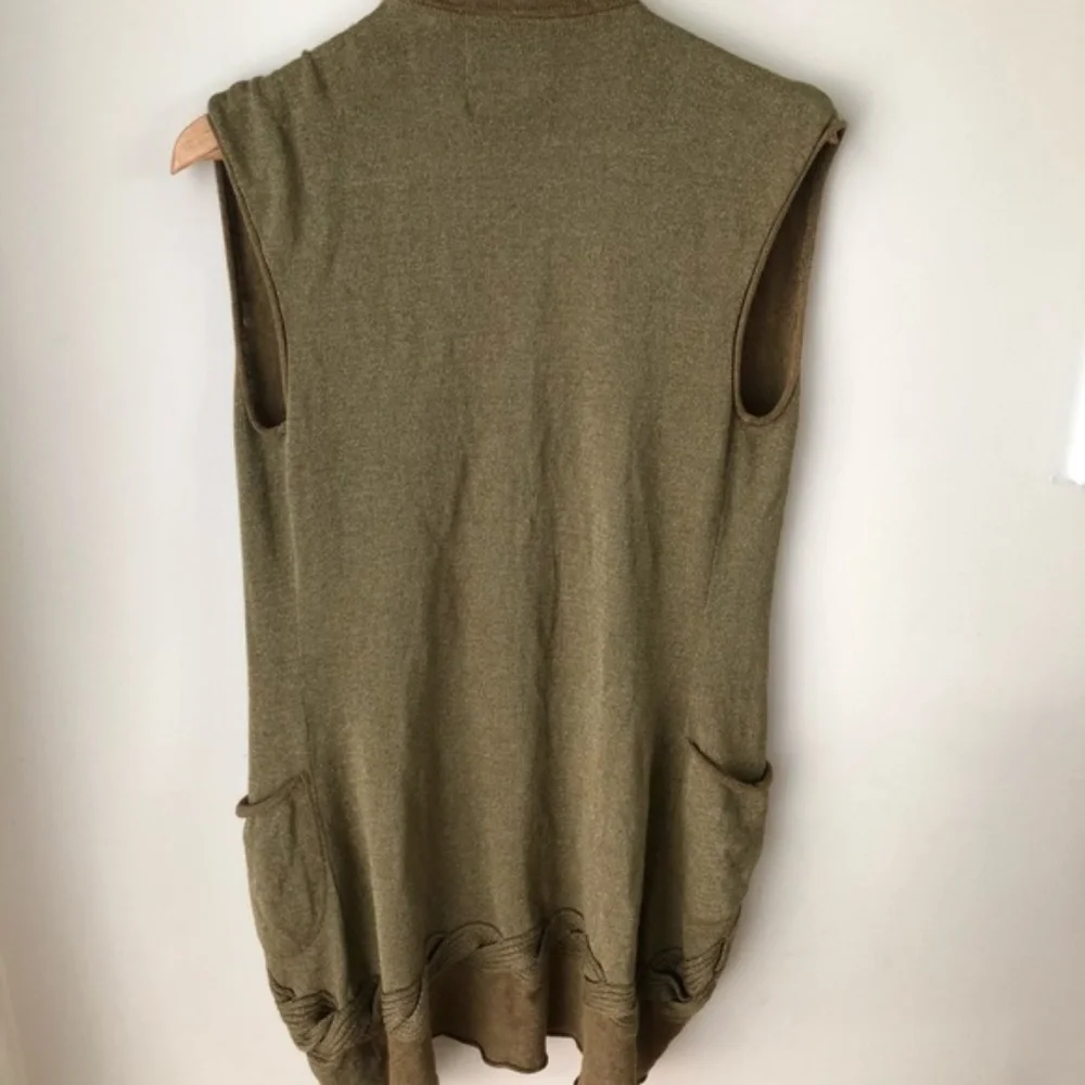 Anthropologie Olive Cable Knit Sweater Vest